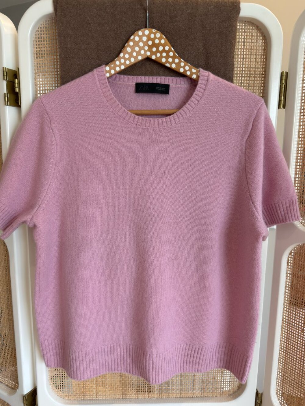 100% WOOL SHORT SLEEVE SWEATER